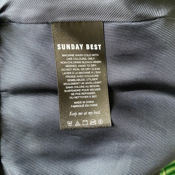 Sunday Best Pleated A Line Plaid Mini Skirt Sz 10 Navy Red Green Preppy - Picture 8 of 9